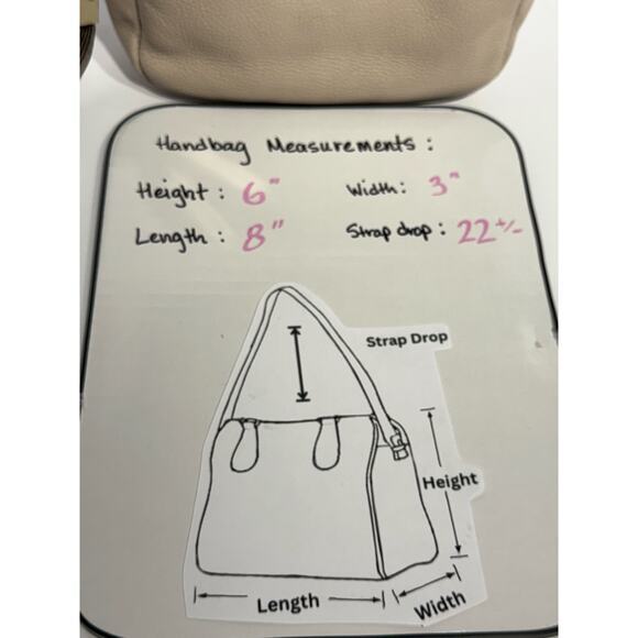 Kate Spade "Mindy" Crossbody Bag Cream / Oatmeal Colored Pebbled Leather - Picture 9 of 9